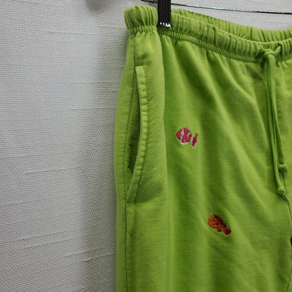 Natalie & Me Woman Petites Weekend Green sz L(P); Embroidered Fish Leisure Pants - Picture 4 of 7